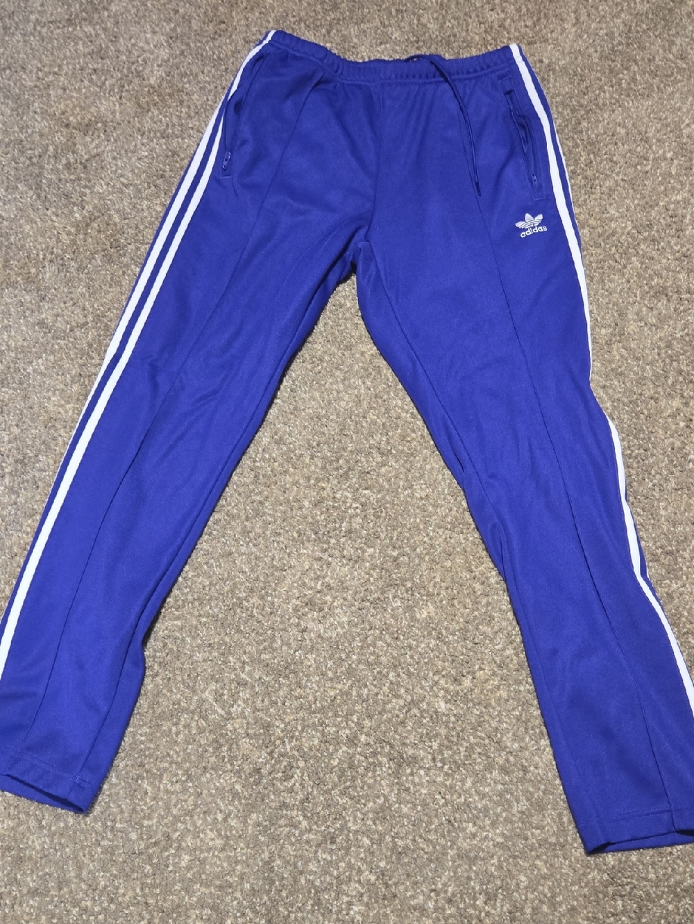 adidas Purple Joggers with White Side Stripes